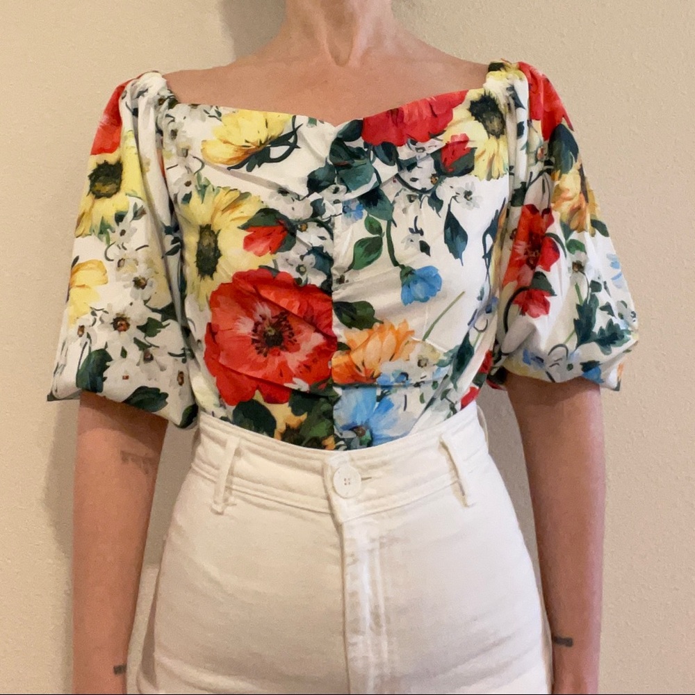 NWOT | Floral Puff Sleeve Top | Size S